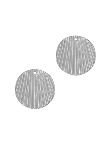 Charm argentato anticato tondo 21mm, x 1