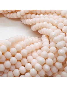 Filo di sfera cristallo rotonda schiacciata rosa cipria...
