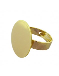 Base per anello aggiustabile colore oro con pad da 20 mm
