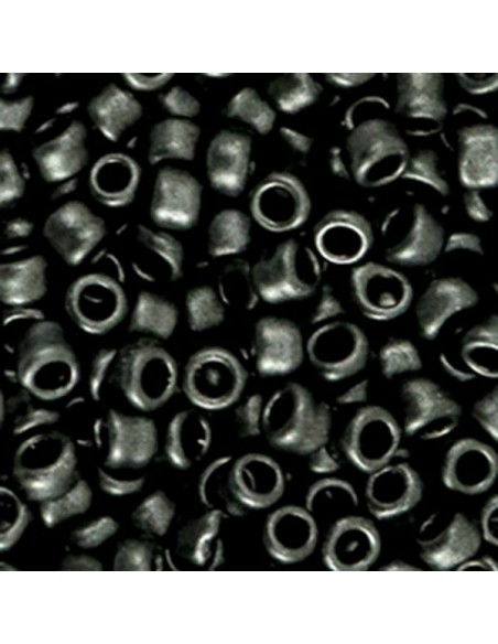 Confezione di Perline di vetro rocailles color antracite metanizzato circa 20 gr.