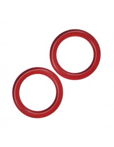 Coppia Charms in resina anelli chiusi color rosso...