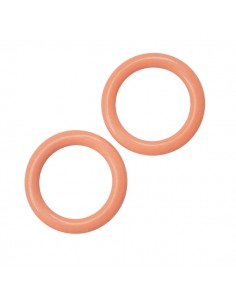 Coppia Charms in resina anelli chiusi colore pieno rosa...