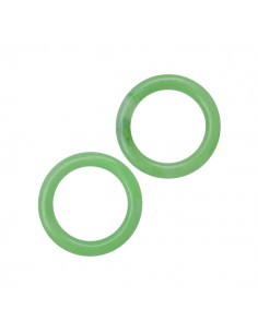 Coppia Charms in resina anelli chiusi colore verde erba...