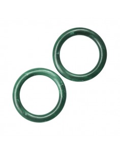 Coppia Charms in resina anelli chiusi colore malachite...