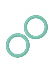 Coppia Charms in resina anelli chiusi colore turchese...