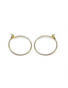 Piccoli orecchini a cerchio a filo dorato 15x0,7mm, una...