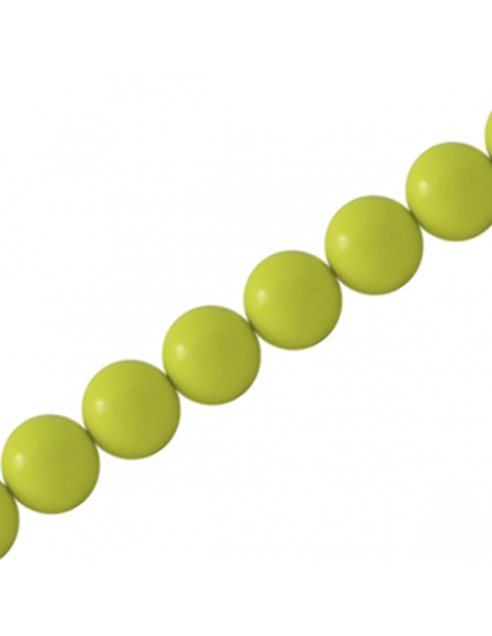 Perla tonda in resina verde pistacchio 18mm con foro 2,6 mm, x 1