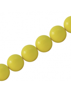 Perla tonda in resina giallo 20 mm con foro3 mm, x 1