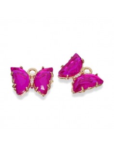 Charm dorato farfalla con piccoli strass e vetro...