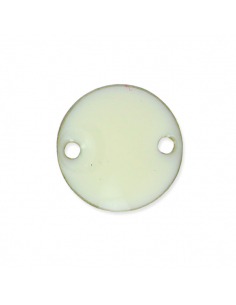 Charm connettore smaltato bianco con rifiniture dorate...