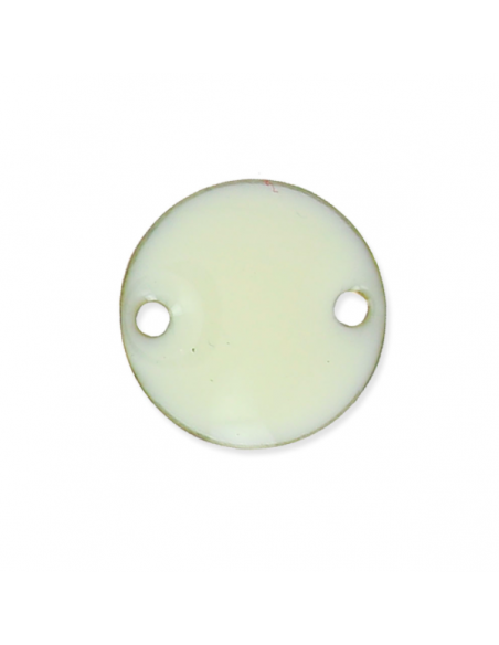 Charm connettore smaltato bianco con rifiniture dorate oro 10 mm
