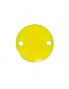 Charm connettore smaltato giallo con rifiniture dorate...