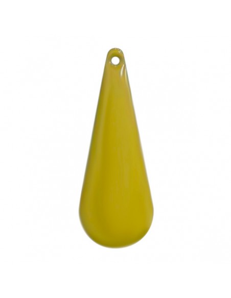Charm lunga goccia smaltata su entrambi i lati mostarda 27x10 mm, x 1