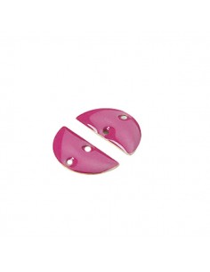 Charm connettore smaltato porpora mezzaluna 21x10 mm, x 1