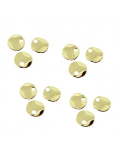 Piccolo charm dorato  tondo ondulato 7mm, x 5