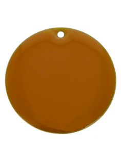 Placchetta smaltata su entrambi i lati senape 25 mm, x 1