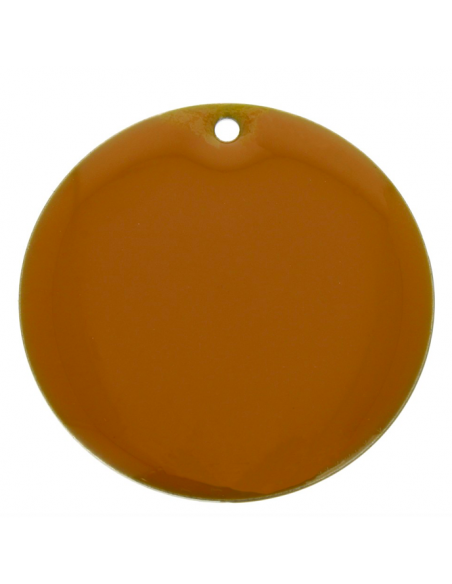 Placchetta smaltata su entrambi i lati senape 25 mm, x 1