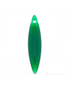 Charm navetta verde pino rifiniture dorate 25,5x5mm, x 1