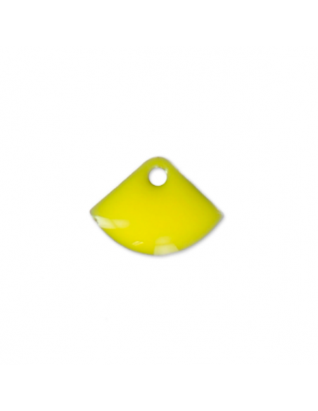 Charm ventaglietto smaltato su entrambi i lati giallo 7x10 mm, x 1
