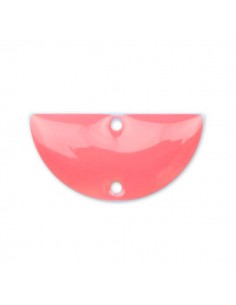 Charm connettore smaltato rosa  mezzaluna 21x10 mm, x 1