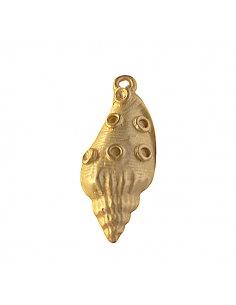 Charm conchiglia  a cono dorato satinato 37x16 mm circa, x 1