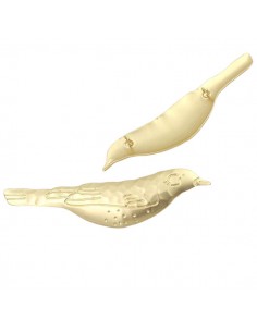 Grande charm connettore gabbiano dorato satinato 75x15mm,...