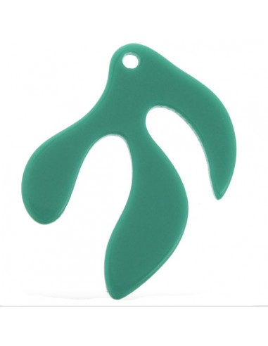 Charm in plexiglass verde alga 30x25mm, x1