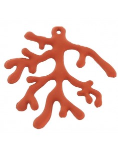 Charm in zama a forma di corallo color terracotta 37 mm, x 1