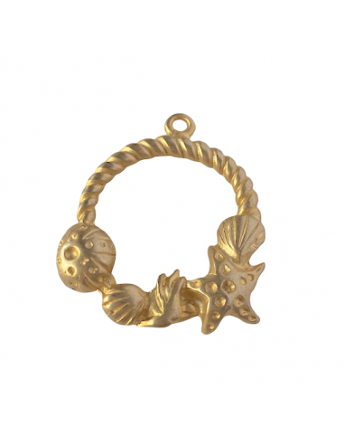 Charm pendente dorato matt media anella con...