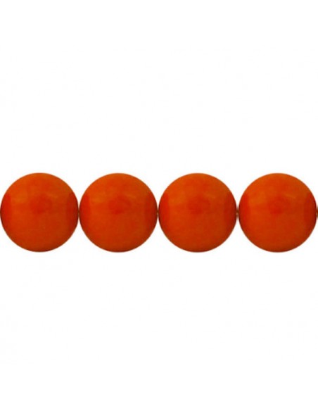Perla  tonda in resina arancio rosso 30 mm foro 5,5 mm, x 1