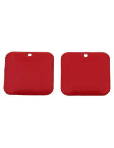 Charm placchetta quadrata dorata smaltata rosso  22x22mm,...