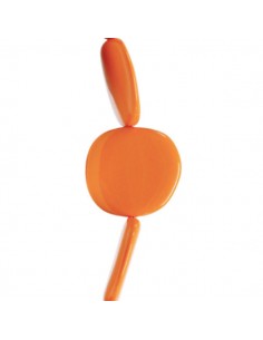 Perla piatta rotonda irregolare color arancio  circa...
