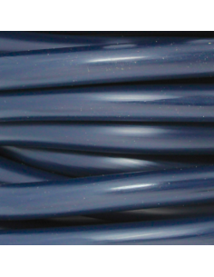 Cordoncino blu in caucciù forato 4 mm, x 1mt