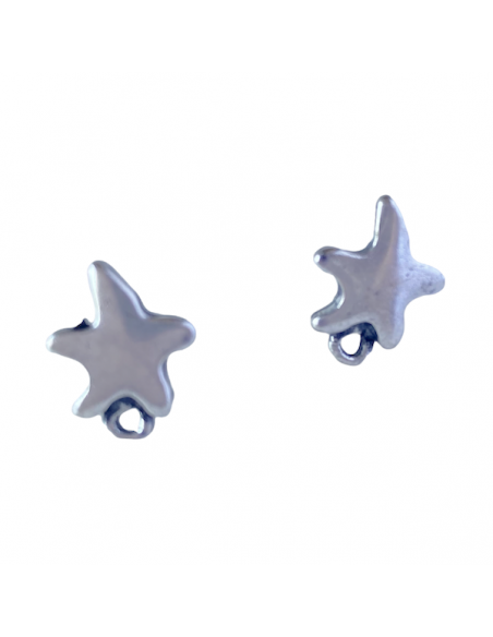 Orecchino a perno argento americano piccola stella 14x11 mm, una coppia