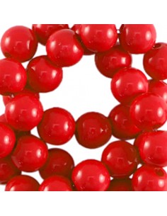 Confezione da 40 perline in acrilico lucide rosse  8 mm
