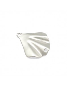Charm connettore conchiglia argentata matt  22x19 mm, x 1