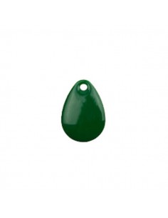 Charm  goccia smaltata su entrambi i lati verde pino...