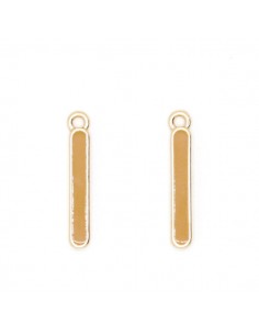 Charm dorato con smaltatura visone su due lati 20x2,8 mm,...