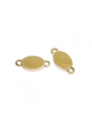Charm connettore dorato ovale con smaltatura da...