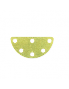 Charm connettore ottone grezzo mezzaluna con 5 fori nella...