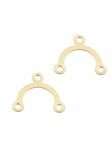 Coppia di piccoli charms dorati connettore ad...