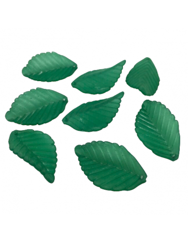 Charm foglia acrilico semitrasparente verde...