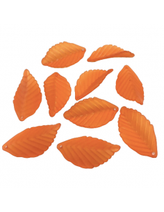 Charm foglia acrilico semitrasparente arancio zucca...