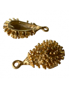 Charm dorato satinato bombato riccio 41x21 mm, x 1