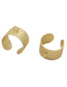Anello fascia dorato matt regolabile con anellino 12 mm, x 1