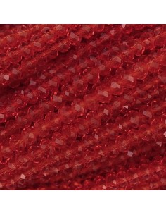 Filo di sfera cristallo rotonda schiacciata rosso rubino...