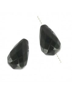 Coppia di  gocce di cristallo nere 15x10mm