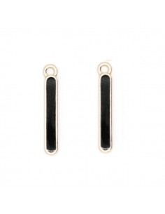 Charm dorato con smaltatura nera su due lati 20x2,8 mm, x 1