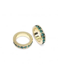 Charm dorato connettore cerchio con foro largo, con...