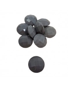 Cabochon in cristallo ceco sfaccettato color grigio opaco...